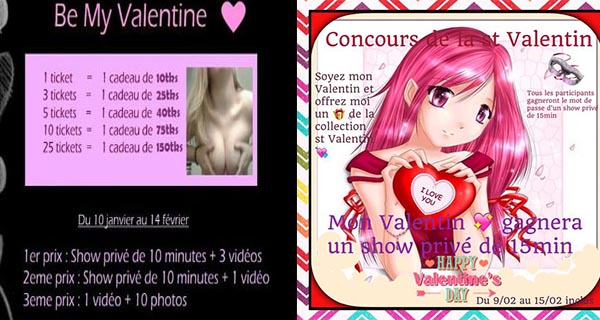 Les concours sexy de nos Modèles Cam4 pour la St-Valentin