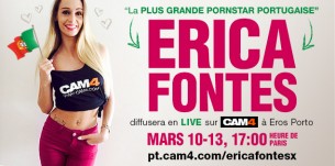 La Pornstar Erica Fontes diffusera en live lors d’un salon Adulte