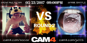 #Battlespank2: bataille de fessées CAM4 Mardi 23 Mai à 21h entre Ju002 et Socoa