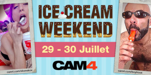 Provoquez en léchant et suçant avec le week-end ICE CREAM en live show gratuit sur CAM4