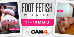 Week-end FOOT FETISH: dès maintenant sur CAM4 avec bas, sandales, talons, pieds et footjob!