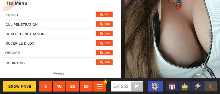 Nouveau sur Cam4 : TIP MENU