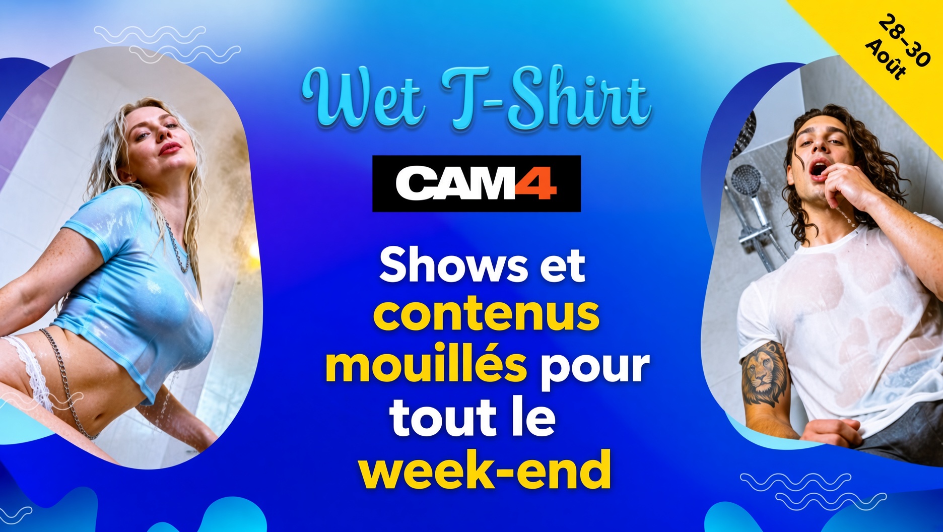 Votez pour Miss et Mister CAM4 « T-shirt mouillé » 💦 Regardez les diffusions en direct !